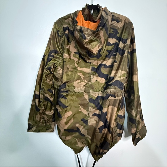 BLANKNYC Camo Windbreaker Anorak Jacket with Orange Lining. Sz L - Picture 6 of 8